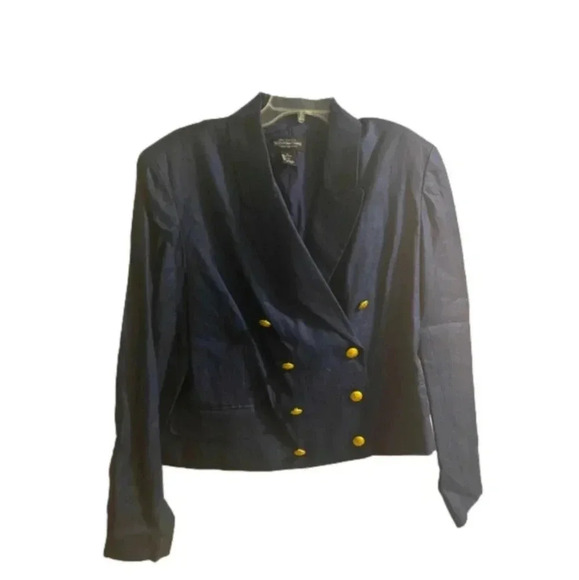 Vintage The J. Peterman Company blue blazer gold buttons size 16 - Picture 1 of 4